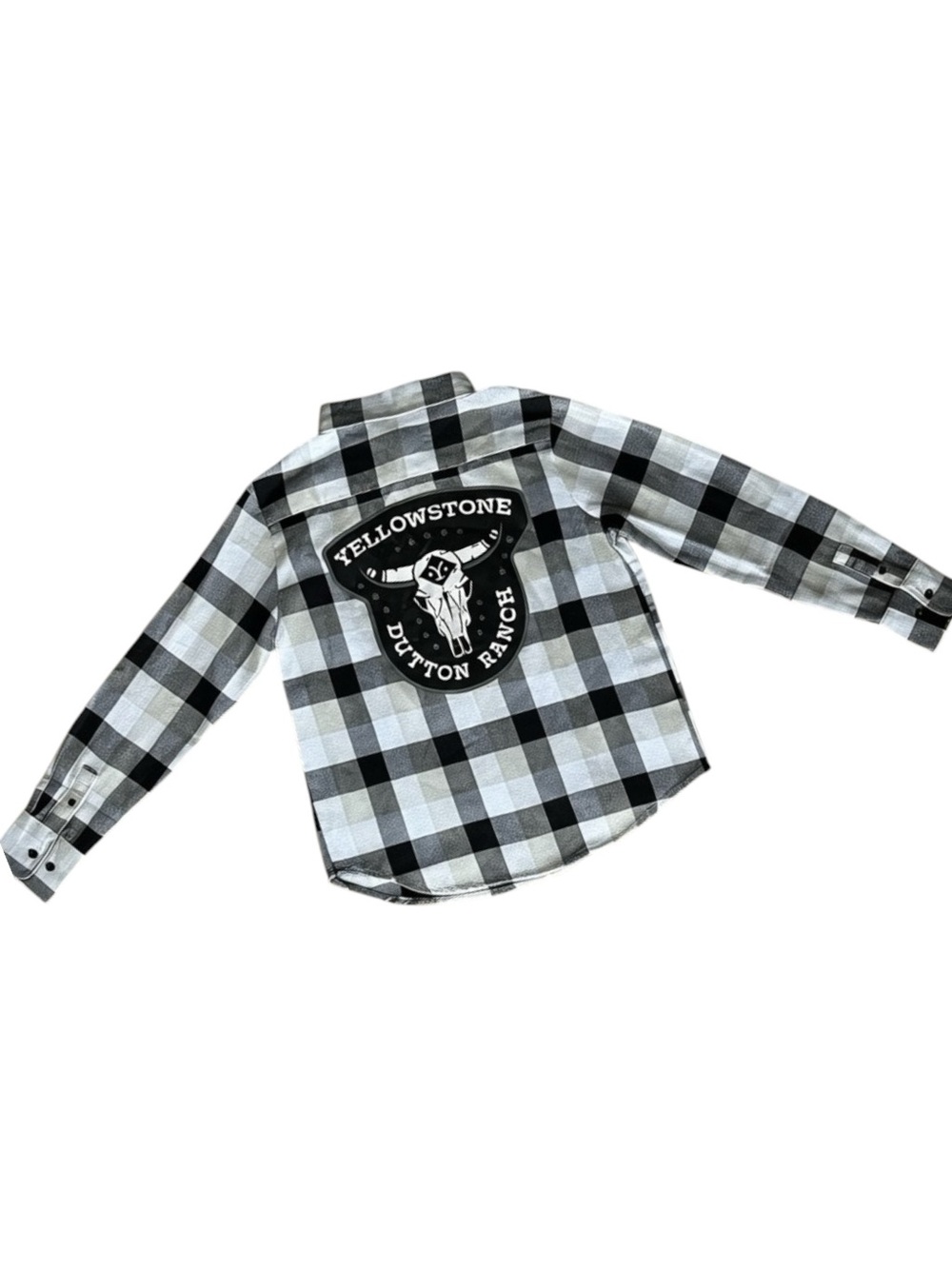 Yellowstone Dutton Ranch Buffalo Plaid Flannel Shirt Grey Black NWT Size S, M, L - Picture 2 of 8